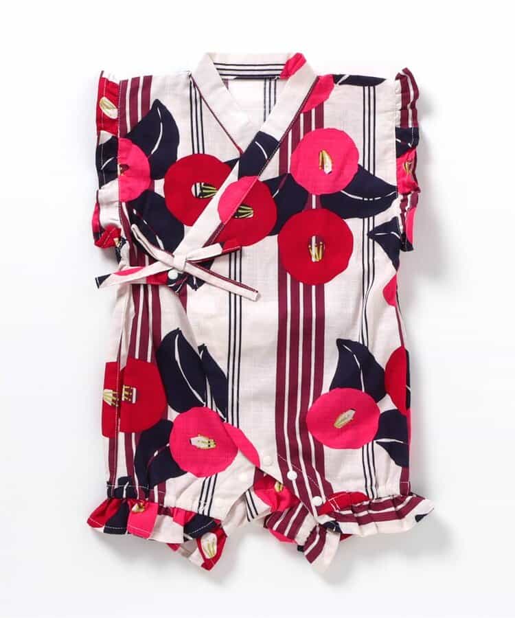 BREEZE Jinbei Kimono 70-80cm Girls' Summer Jumpsuit for Newborn Babies - Japanese Summer Festival Special