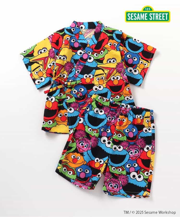 BREEZE x SESAME STREET Jinbei Japanese Kimono 80-130cm Boys' Summer TOPS PANTS Japanese Summer Festival Special