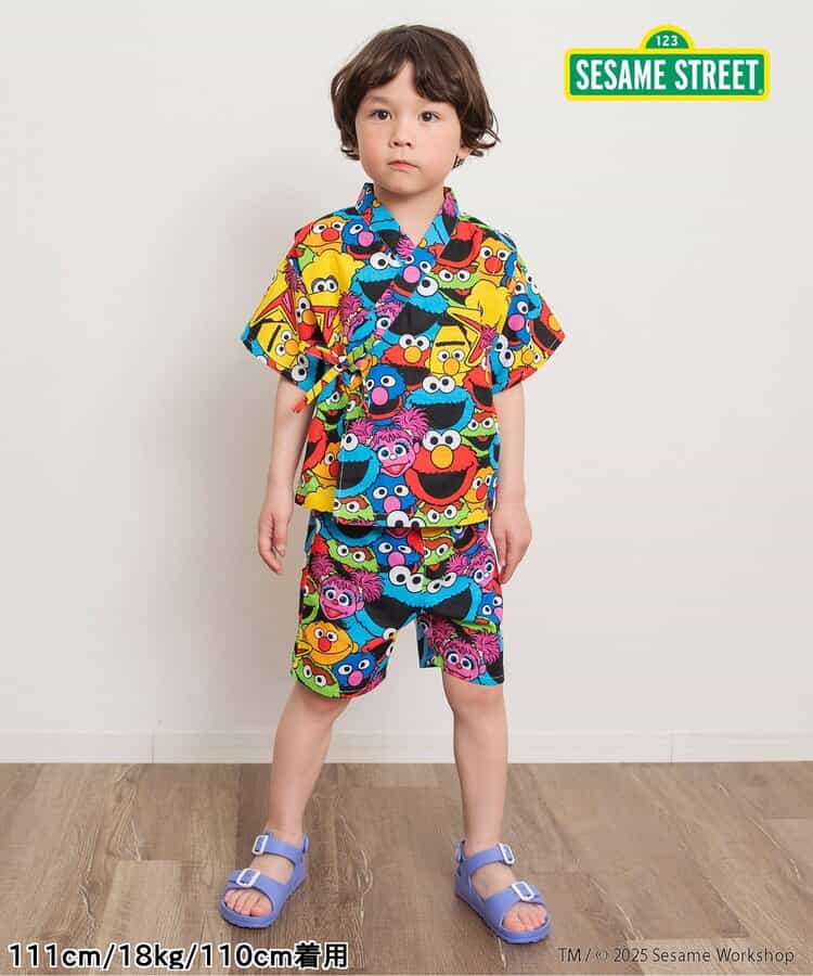 BREEZE x SESAME STREET Jinbei Japanese Kimono 80-130cm Boys' Summer TOPS PANTS Japanese Summer Festival Special