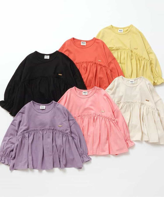 日本童裝 BREEZE 荷葉邊長袖上衣 80-140cm 女童款 秋季 TOPS