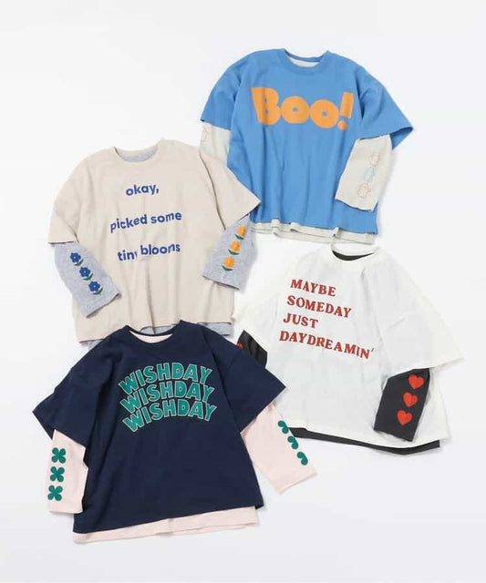 日本童裝 BREEZE 短袖長袖上衣兩件套裝 90-150cm 男童款 秋季 TOPS