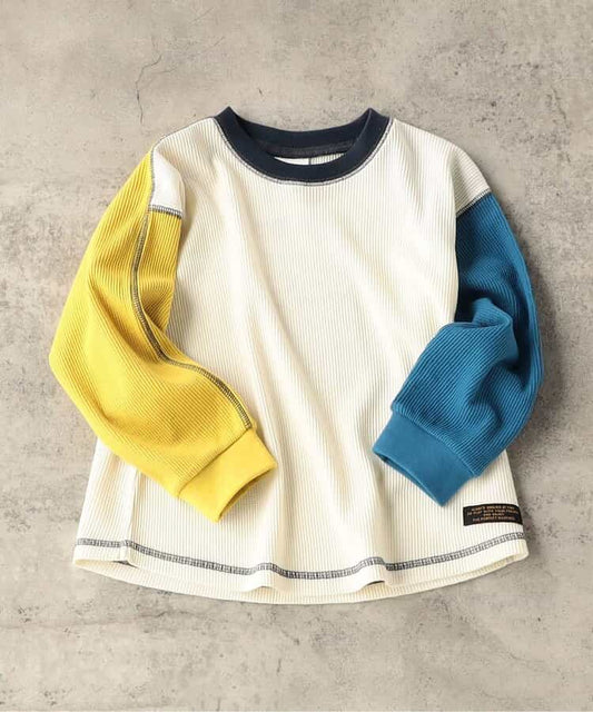 日本童裝 BREEZE 華夫格長袖上衣 90-150cm 男童款/女童款 秋季 TOPS