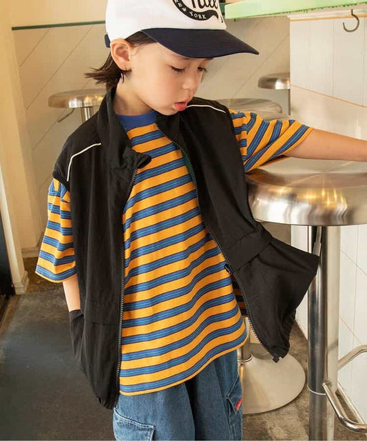 日本童裝 BREEZE 2Way 雙面拉鍊背心 90-160cm 男童款 秋季 OUTERWEAR