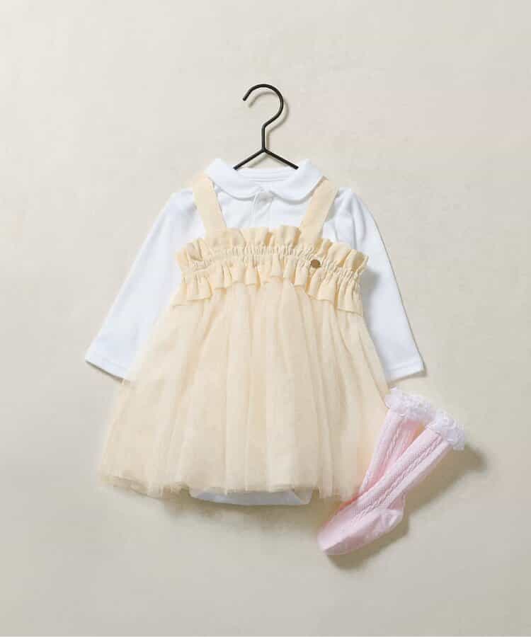 日本童裝 BREEZE 網紗連身裙 70-80cm 女童款 初生嬰兒 秋季 DRESSES
