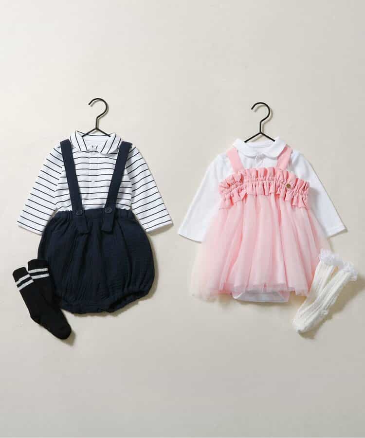 日本童裝 BREEZE 網紗連身裙 70-80cm 女童款 初生嬰兒 秋季 DRESSES