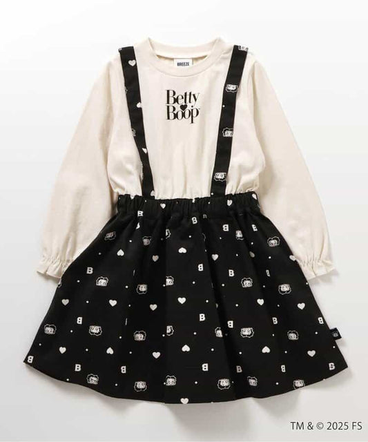 日本童裝 BREEZE x Betty Boop 假兩件連身裙 80-140cm 女童款 秋季 DRESSES