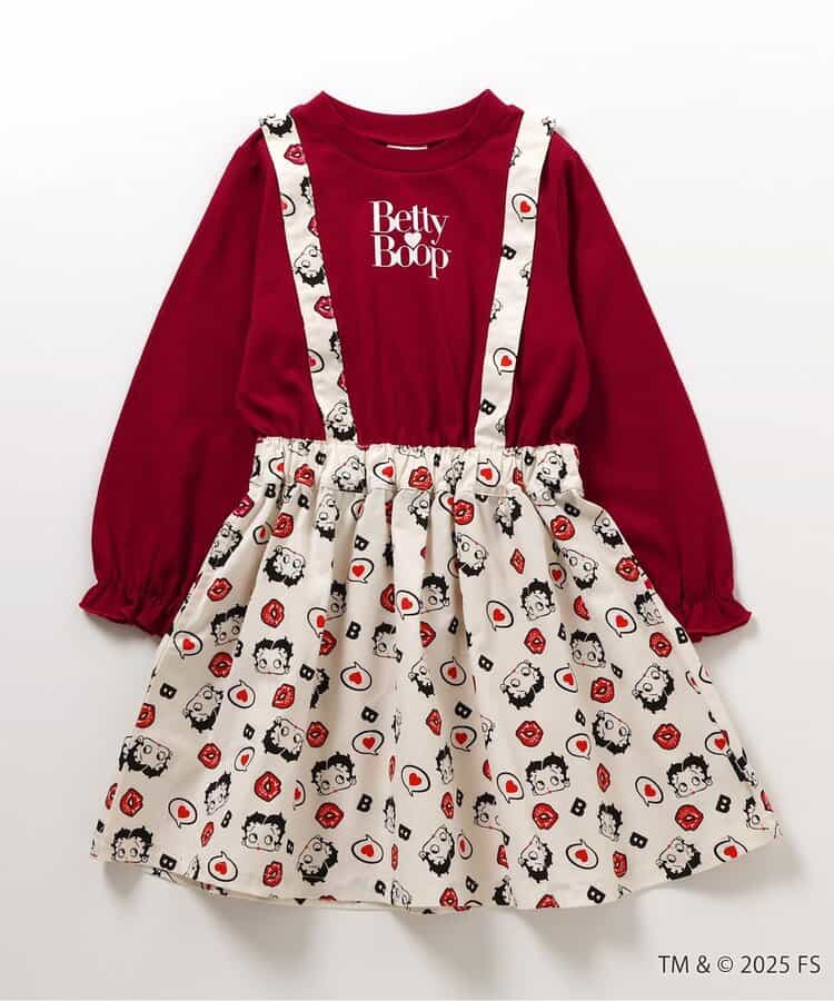日本童裝 BREEZE x Betty Boop 假兩件連身裙 80-140cm 女童款 秋季 DRESSES