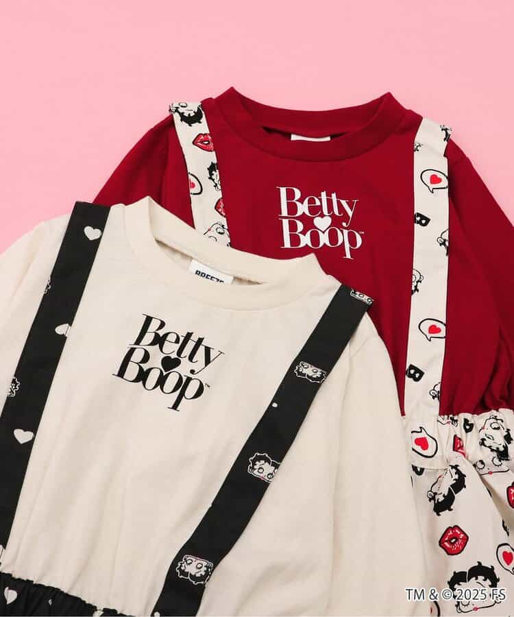 日本童裝 BREEZE x Betty Boop 假兩件連身裙 80-140cm 女童款 秋季 DRESSES