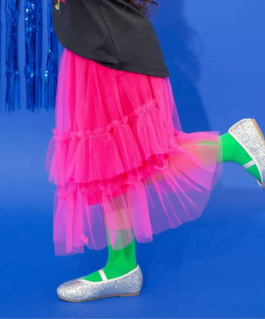 日本童裝 BREEZE 不對稱薄紗裙 80-140cm 女童款 秋季 SKIRTS