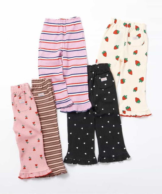 日本童裝 BREEZE 華夫格花邊長褲 80-140cm 女童款 秋季 PANTS