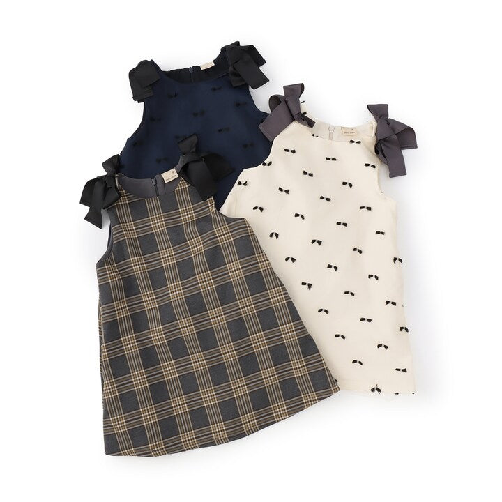 日本童裝 pe#main 蝴蝶結肩帶吊帶裙 80-130cm 女童款 秋季 DRESSES