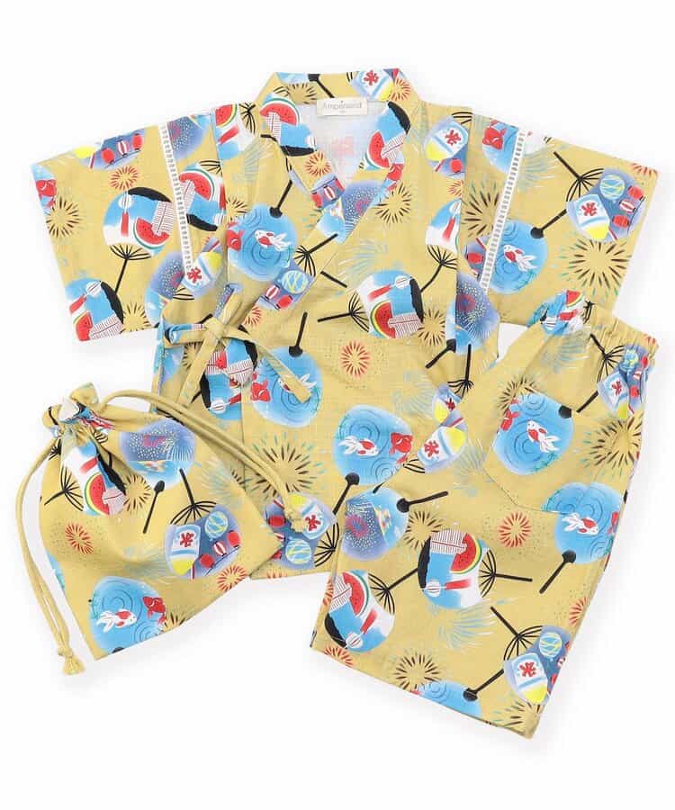Japanese Ampersand Jinbei Pouch Japanese Kimono 80-140cm Boys Summer Other Brands Children's Clothing TOPS PANTS Japanese Summer Festival Special