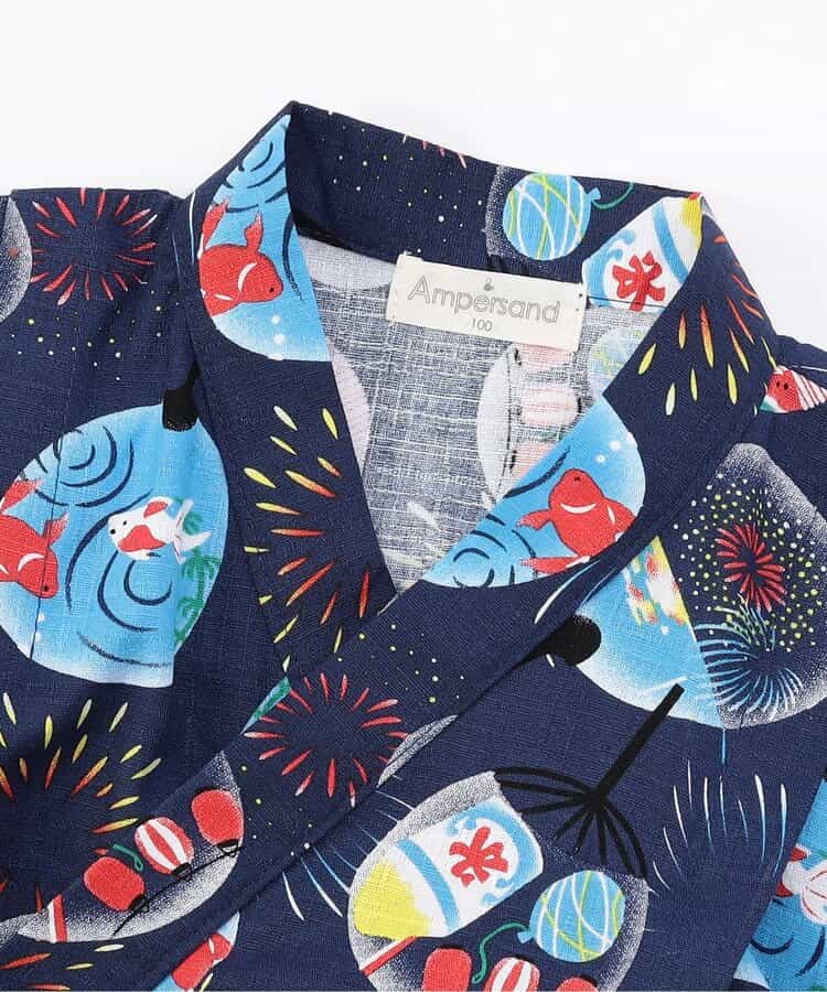 Japanese Ampersand Jinbei Pouch Japanese Kimono 80-140cm Boys Summer Other Brands Children's Clothing TOPS PANTS Japanese Summer Festival Special