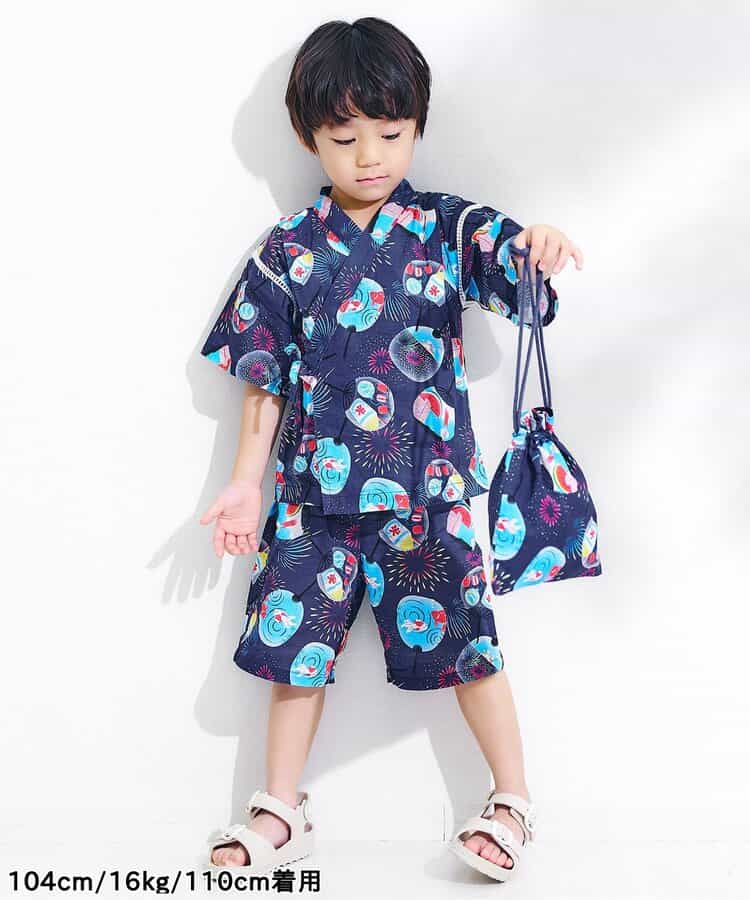 Japanese Ampersand Jinbei Pouch Japanese Kimono 80-140cm Boys Summer Other Brands Children's Clothing TOPS PANTS Japanese Summer Festival Special
