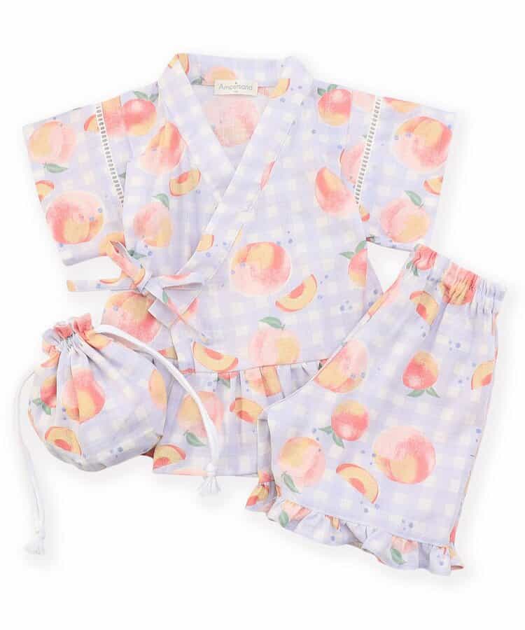 Japanese Ampersand Jinbei Ren Pouch Japanese Kimono 80-140cm Girls Summer Other Brands Children's Clothing TOPS PANTS Japanese Summer Festival Special