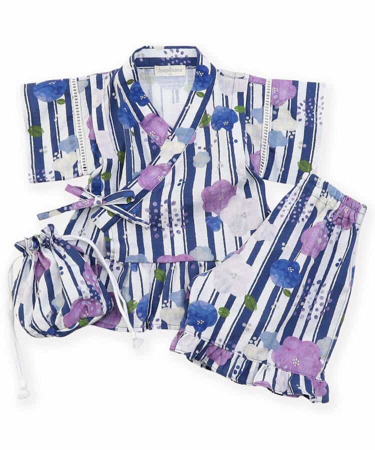 Japanese Ampersand Jinbei Ren Pouch Japanese Kimono 80-140cm Girls Summer Other Brands Children's Clothing TOPS PANTS Japanese Summer Festival Special