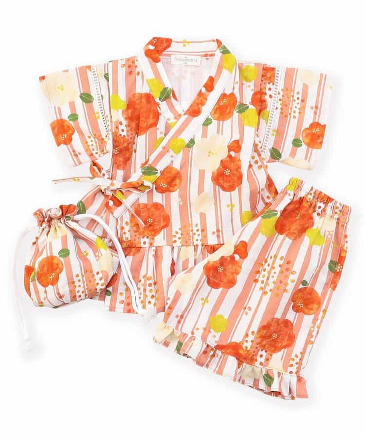 Japanese Ampersand Jinbei Ren Pouch Japanese Kimono 80-140cm Girls Summer Other Brands Children's Clothing TOPS PANTS Japanese Summer Festival Special