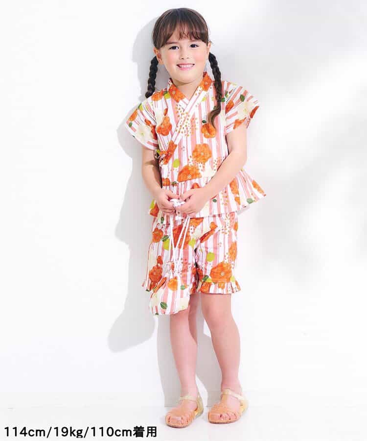 Japanese Ampersand Jinbei Ren Pouch Japanese Kimono 80-140cm Girls Summer Other Brands Children's Clothing TOPS PANTS Japanese Summer Festival Special