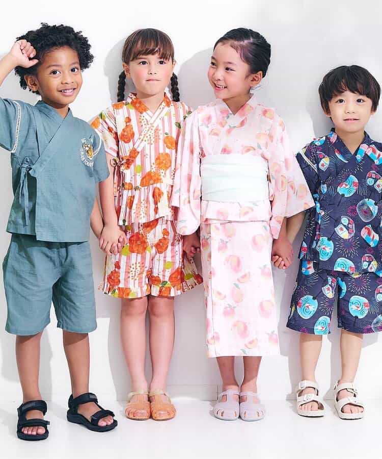 Japanese Ampersand 2Way Yukata with Pouch (80-140cm) Japanese Kimono for Girls (Summer Dresses from Other Brands)
