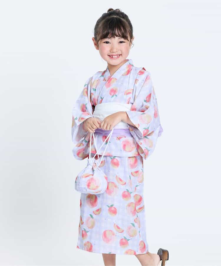 Japanese Ampersand 2Way Yukata with Pouch (80-140cm) Japanese Kimono for Girls (Summer Dresses from Other Brands)