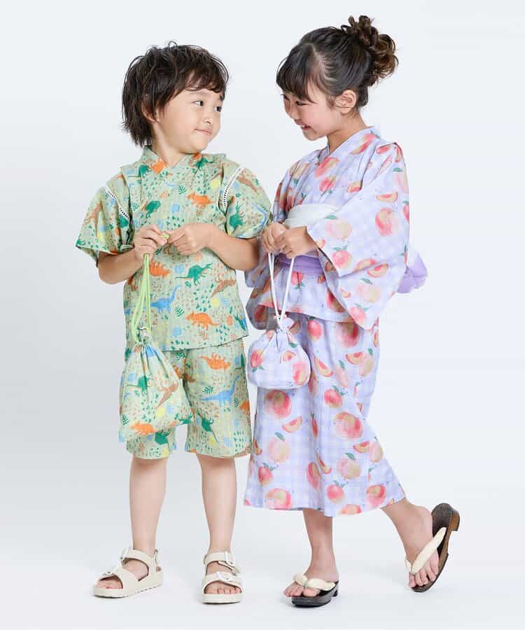 Japanese Ampersand 2Way Yukata with Pouch (80-140cm) Japanese Kimono for Girls (Summer Dresses from Other Brands)