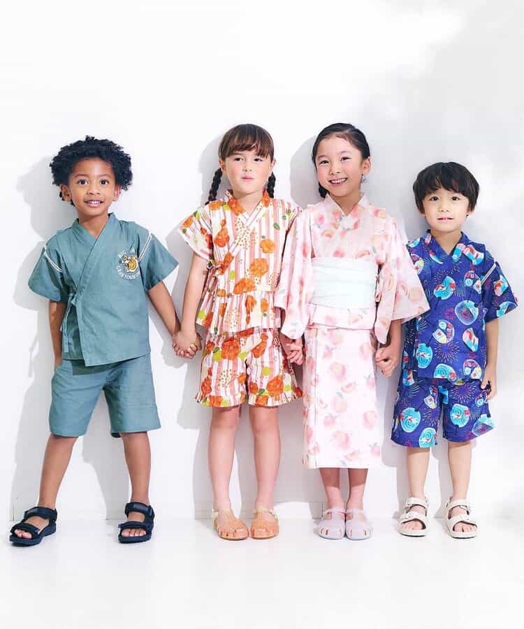 Japanese Ampersand 2Way Yukata with Pouch (80-140cm) Japanese Kimono for Girls (Summer Dresses from Other Brands)