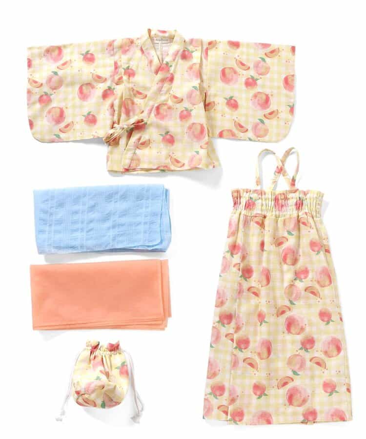 Japanese Ampersand 2Way Yukata with Pouch (80-140cm) Japanese Kimono for Girls (Summer Dresses from Other Brands)