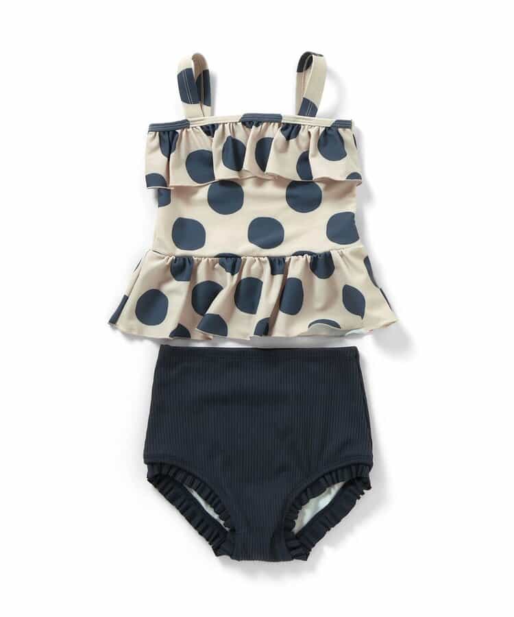 Ampersand UV-Proof Two-Piece Swimsuit (Direct from Japan) 80-140cm Girls' Summer Swimsuit Special