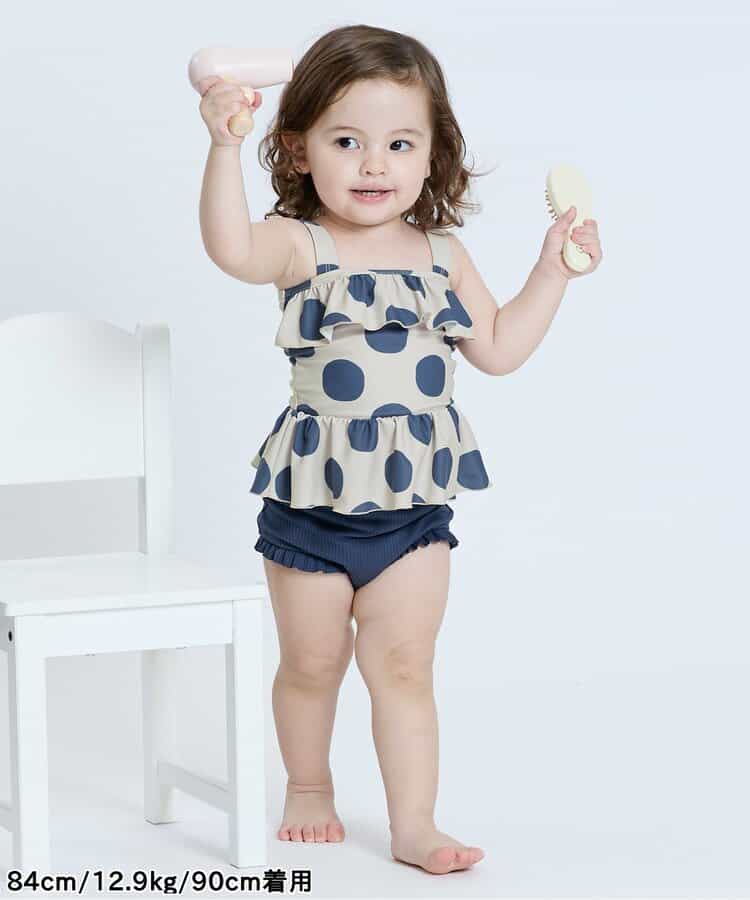 Ampersand UV-Proof Two-Piece Swimsuit (Direct from Japan) 80-140cm Girls' Summer Swimsuit Special