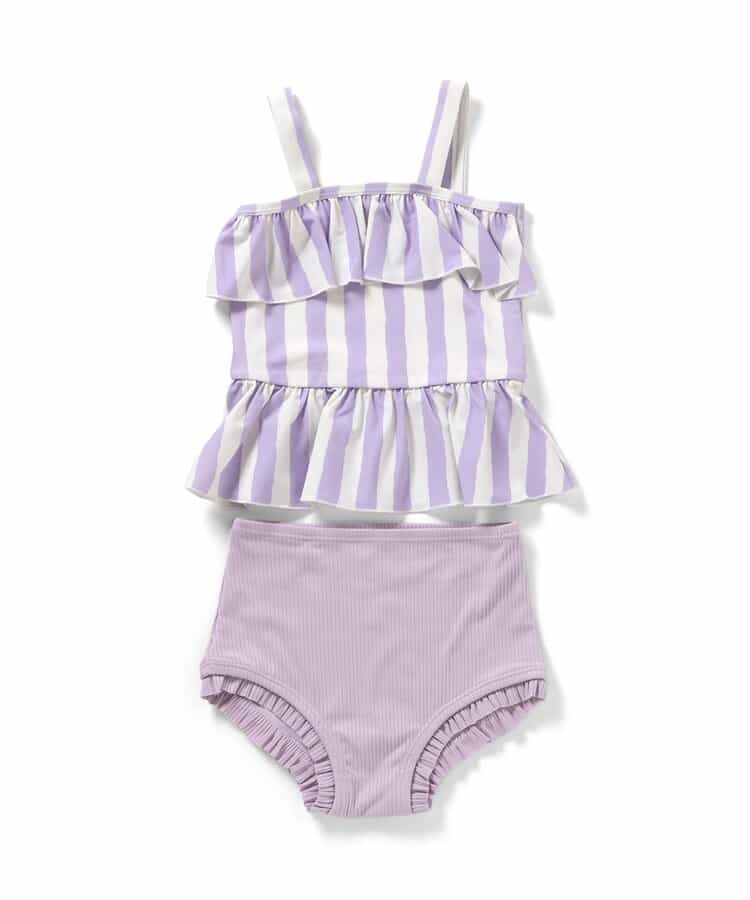 Ampersand UV-Proof Two-Piece Swimsuit (Direct from Japan) 80-140cm Girls' Summer Swimsuit Special