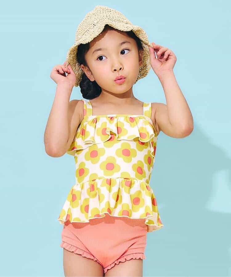 Ampersand UV-Proof Two-Piece Swimsuit (Direct from Japan) 80-140cm Girls' Summer Swimsuit Special