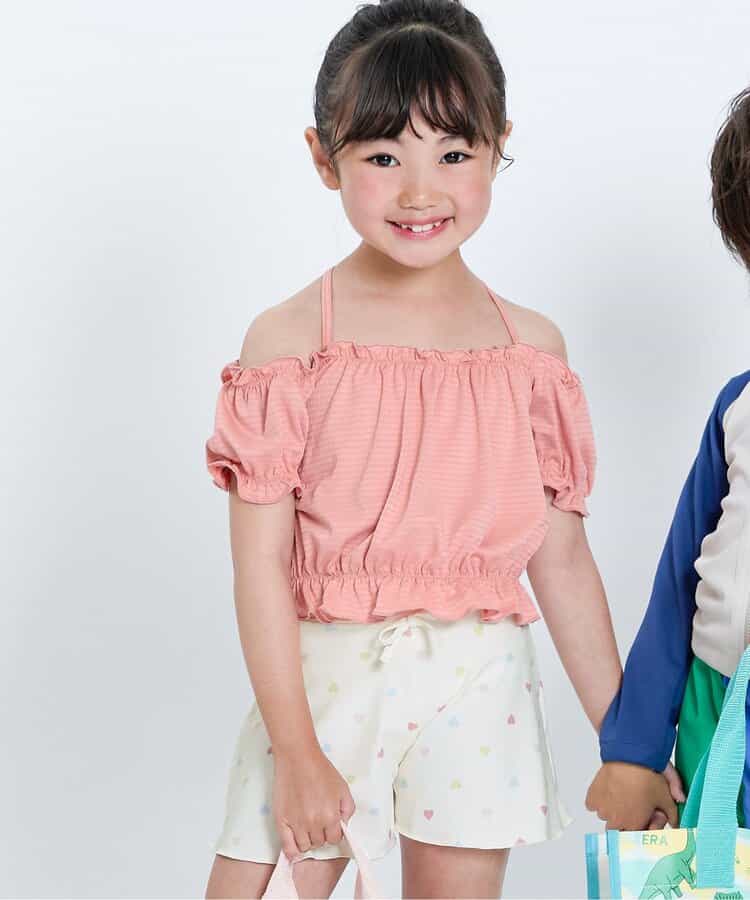 Ampersand UV-Proof Two-Piece Swimsuit (Direct from Japan) 80-140cm Girls' Summer Swimsuit Special