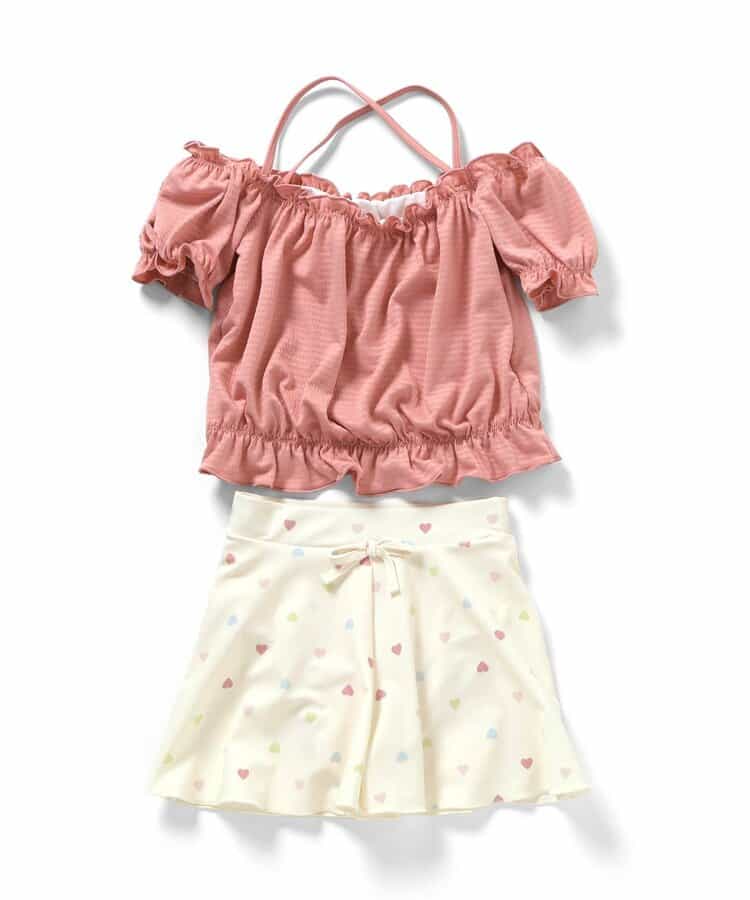 Ampersand UV-Proof Two-Piece Swimsuit (Direct from Japan) 80-140cm Girls' Summer Swimsuit Special