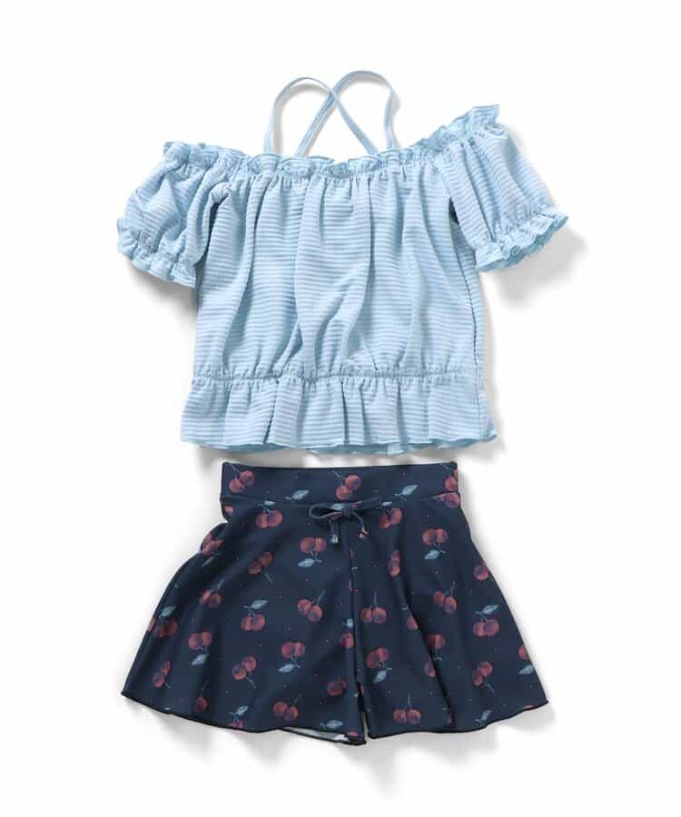 Ampersand UV-Proof Two-Piece Swimsuit (Direct from Japan) 80-140cm Girls' Summer Swimsuit Special