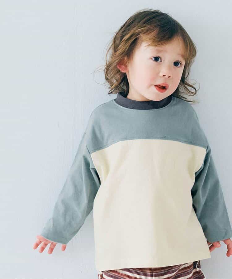 Japanese children's clothing p.prem#r sports style long-sleeved tops 80-140cm boys/girls summer TOPS