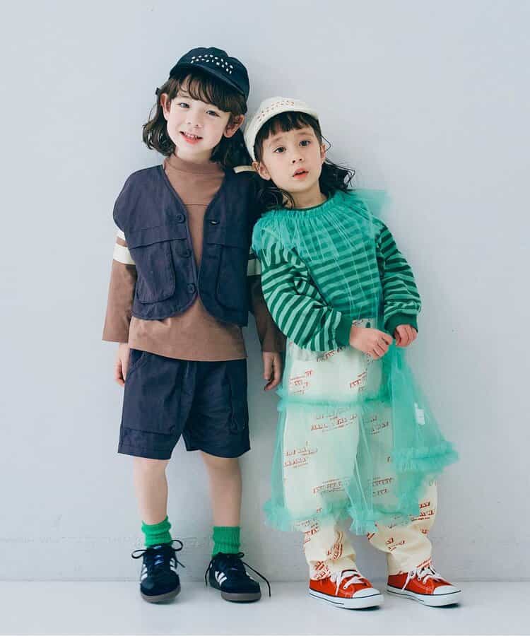 Japanese children's clothing p.prem#r sports style long-sleeved tops 80-140cm boys/girls summer TOPS