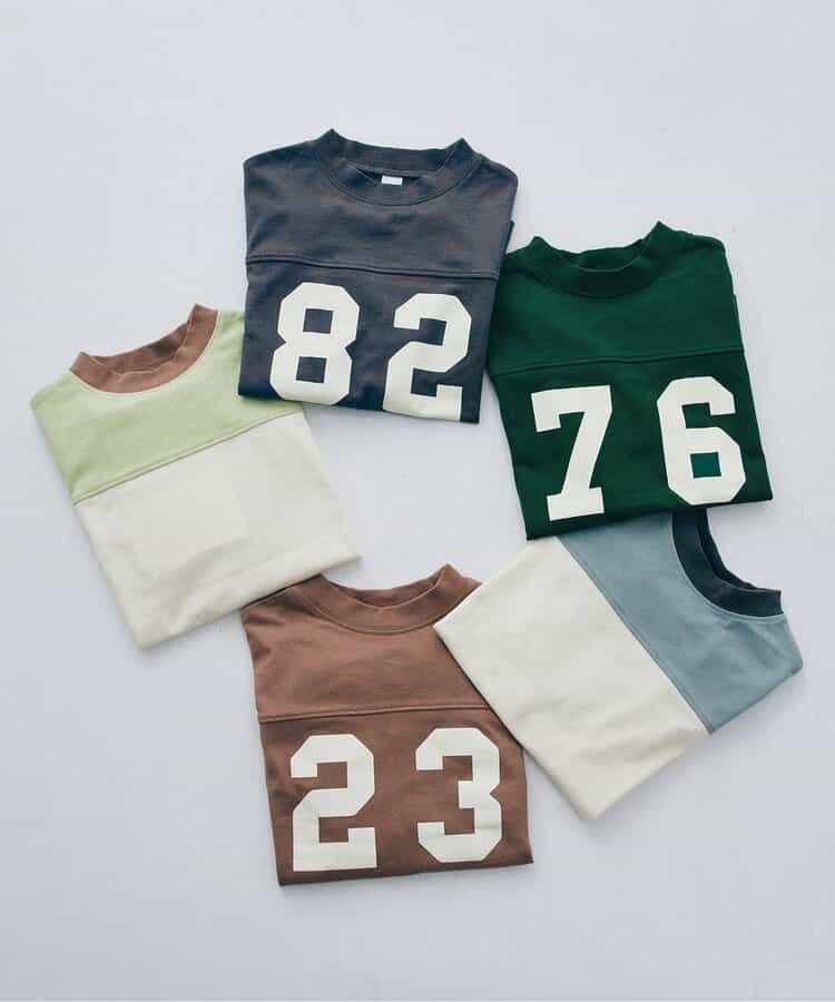 Japanese children's clothing p.prem#r sports style long-sleeved tops 80-140cm boys/girls summer TOPS
