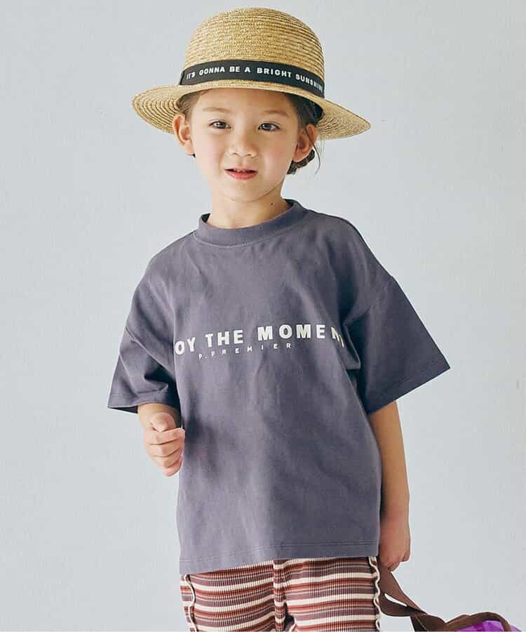 Japanese children's clothing p.prem#r letter print T-shirt 80-140cm boys/girls summer TOPS