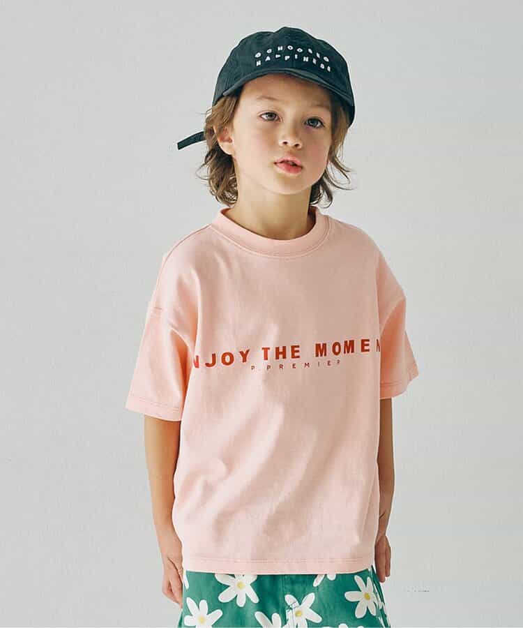 Japanese children's clothing p.prem#r letter print T-shirt 80-140cm boys/girls summer TOPS