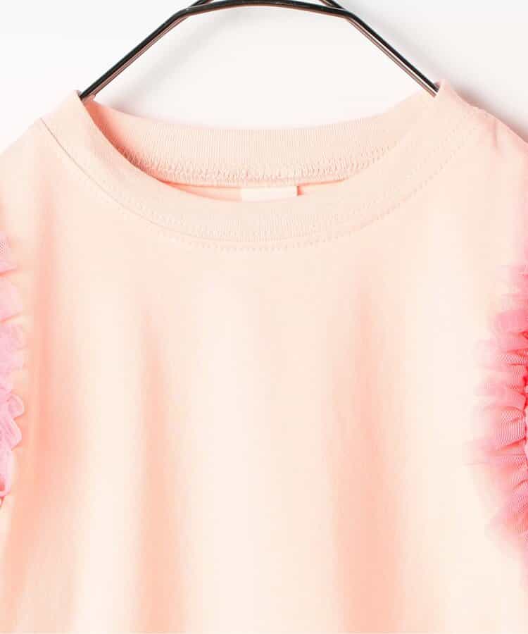 Japanese children's clothing p.prem#r fluffy chiffon puff sleeve top 80-140cm girls summer TOPS
