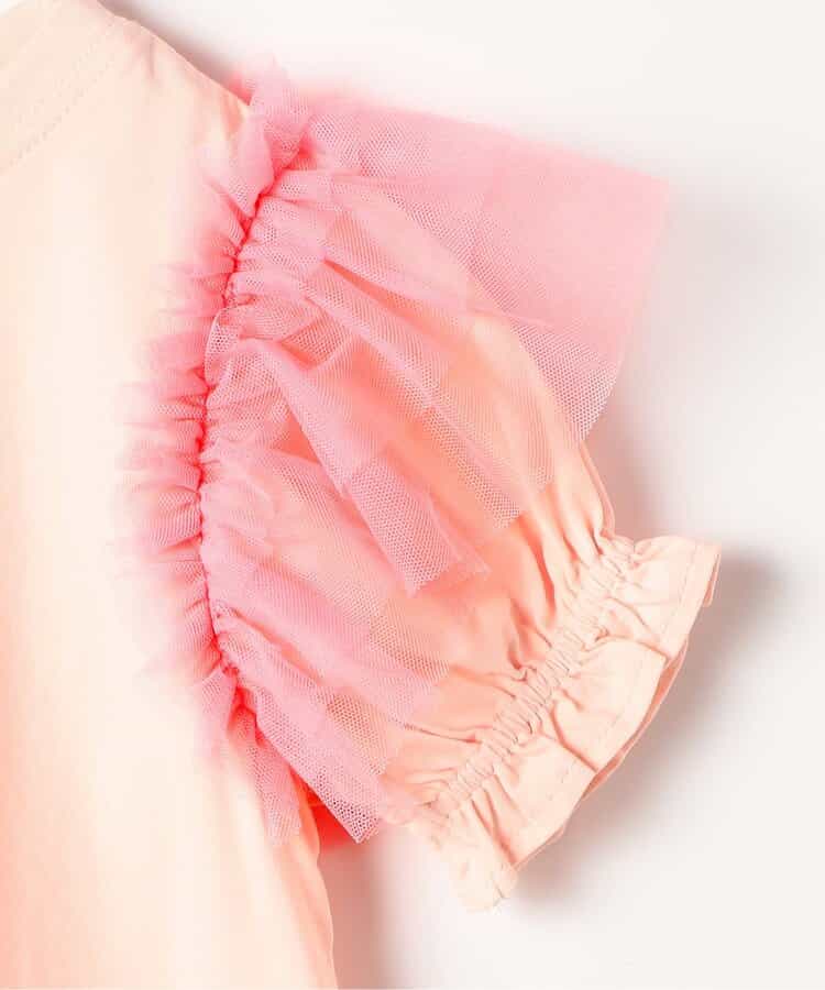 Japanese children's clothing p.prem#r fluffy chiffon puff sleeve top 80-140cm girls summer TOPS