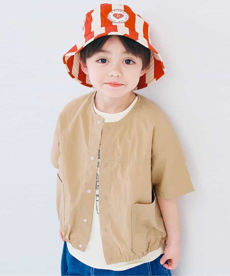 Japanese children's clothing p.prem#r typewriter snap button short-sleeved shirt 80-140cm boys/girls summer TOPS