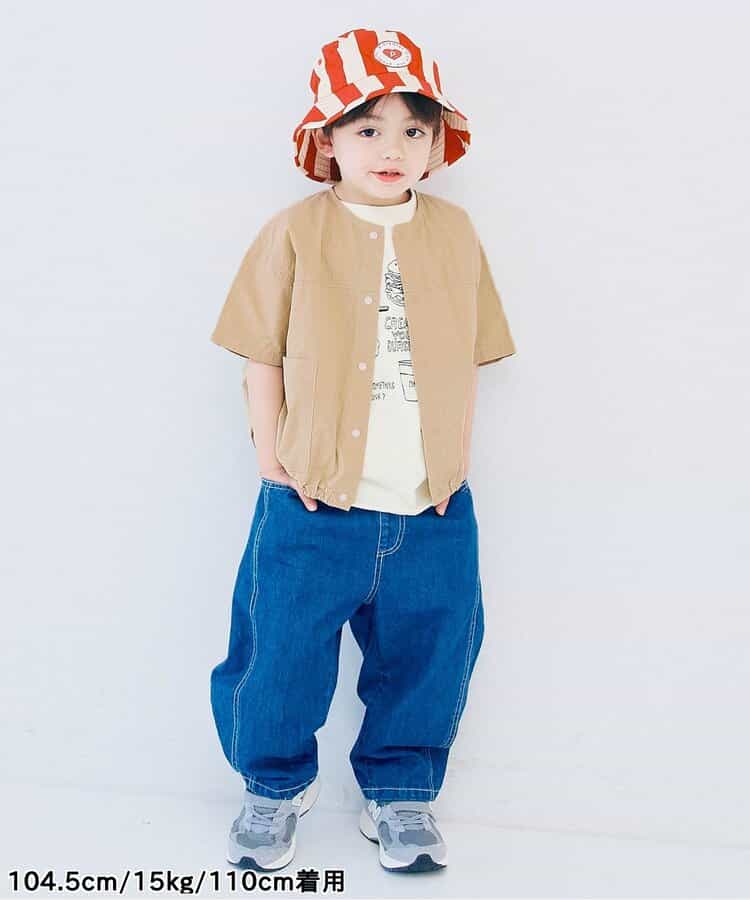 Japanese children's clothing p.prem#r typewriter snap button short-sleeved shirt 80-140cm boys/girls summer TOPS