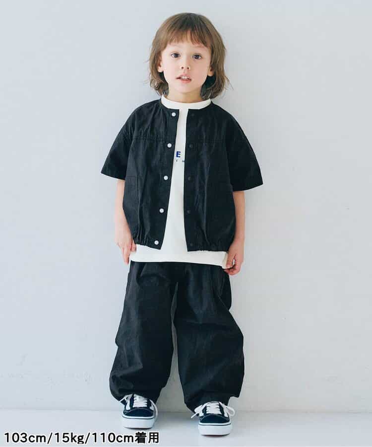Japanese children's clothing p.prem#r typewriter snap button short-sleeved shirt 80-140cm boys/girls summer TOPS