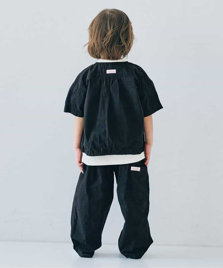 Japanese children's clothing p.prem#r typewriter snap button short-sleeved shirt 80-140cm boys/girls summer TOPS