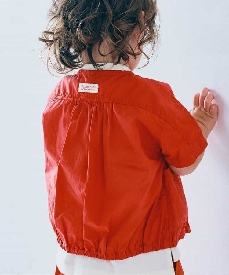 Japanese children's clothing p.prem#r typewriter snap button short-sleeved shirt 80-140cm boys/girls summer TOPS