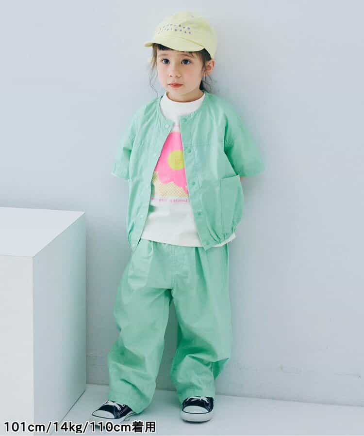 Japanese children's clothing p.prem#r typewriter snap button short-sleeved shirt 80-140cm boys/girls summer TOPS