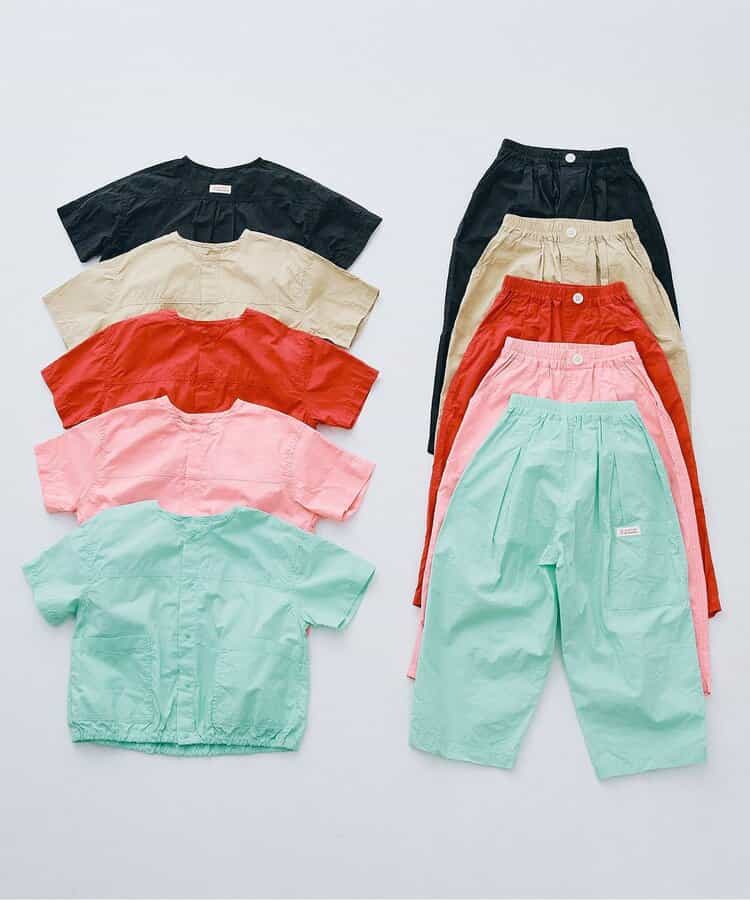 Japanese children's clothing p.prem#r typewriter snap button short-sleeved shirt 80-140cm boys/girls summer TOPS