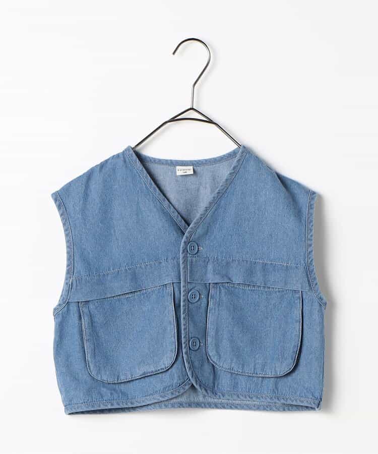 Japanese children's clothing p.prem#r 3D pocket work vest jacket 80-140cm boys/girls summer outerwear
