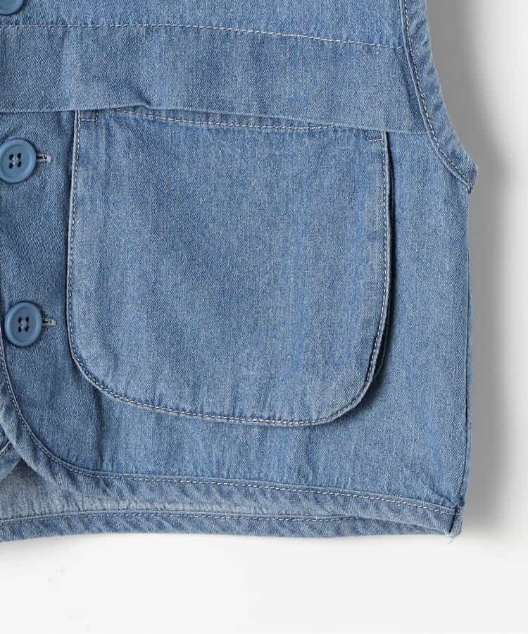 Japanese children's clothing p.prem#r 3D pocket work vest jacket 80-140cm boys/girls summer outerwear